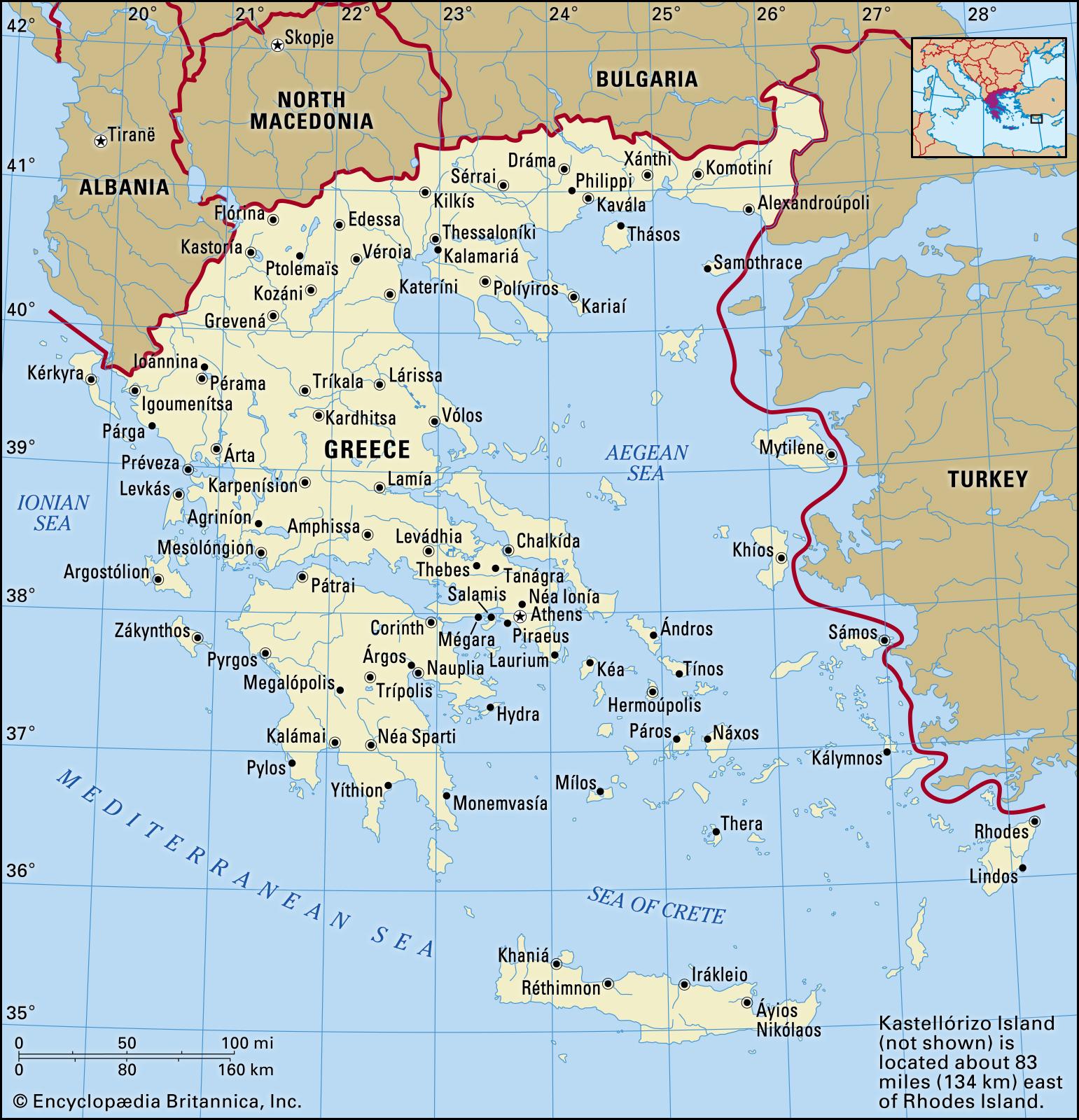 carte de la Grèce