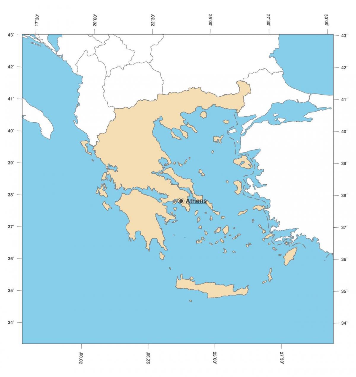 Carte de la capitale de la Grèce