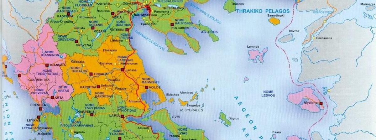 Carte du nord de la Grèce